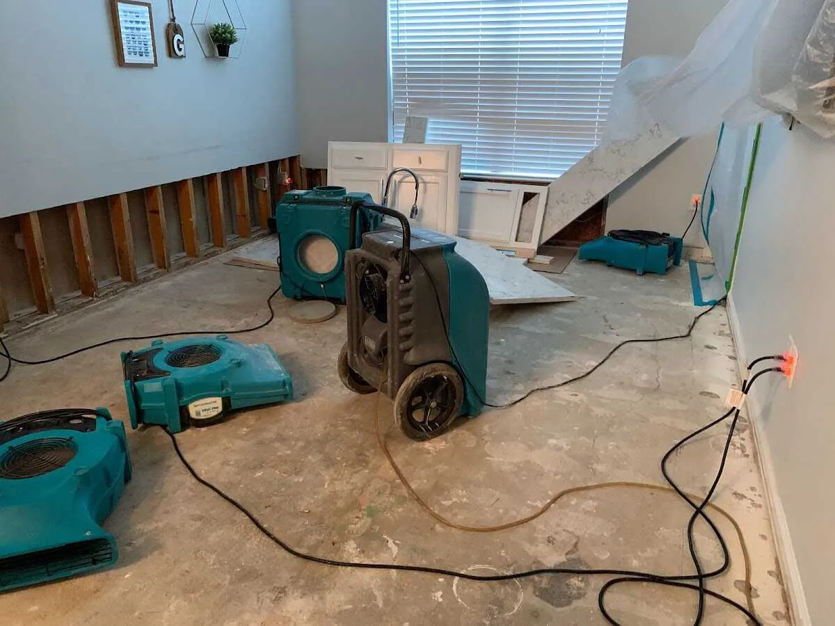 Dehumidifier in flood-cut room for Water Extraction & Removal in Coshocton